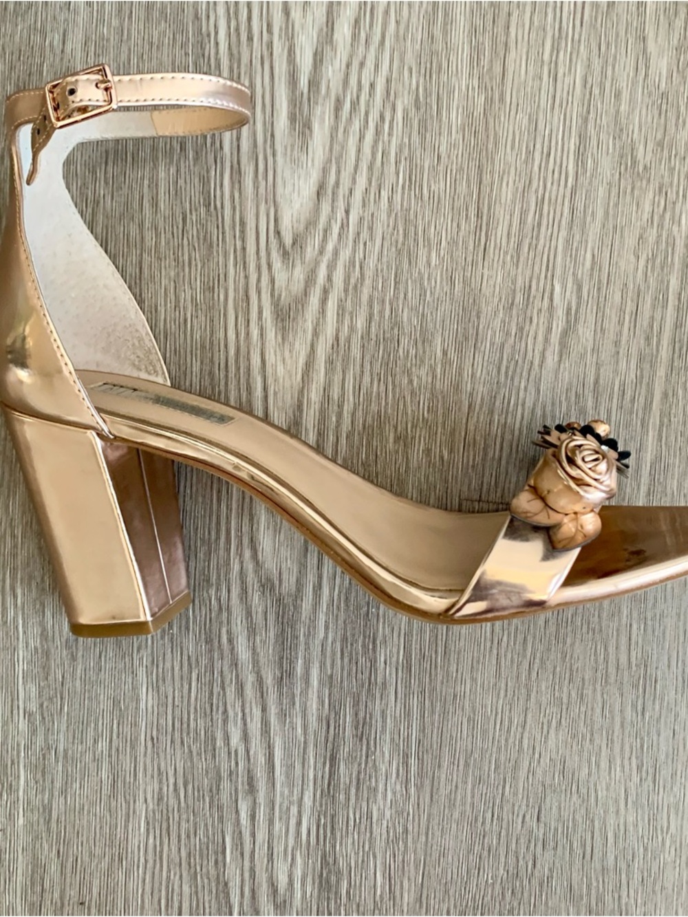 INC International Concepts Rose Gold Ankle Strap Heels